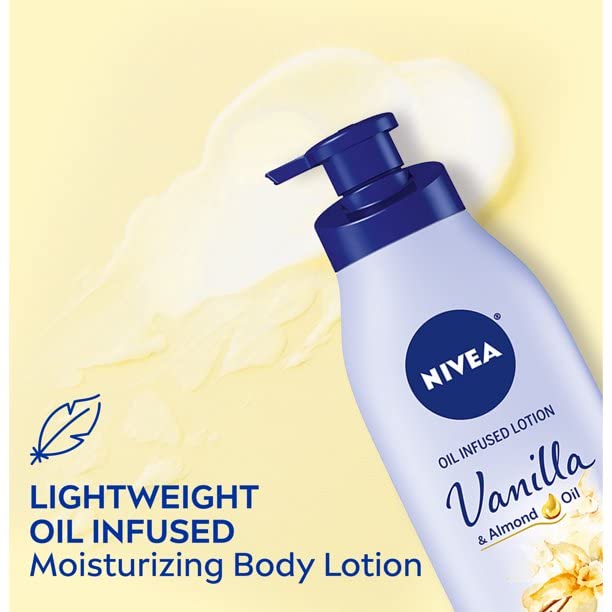 NIVEA Lotion Oil-Infused Vanilla/Almond Oil 16.9 Ounce Pump (500ml) (2 Pack) Beauty & Personal Care NIVEA