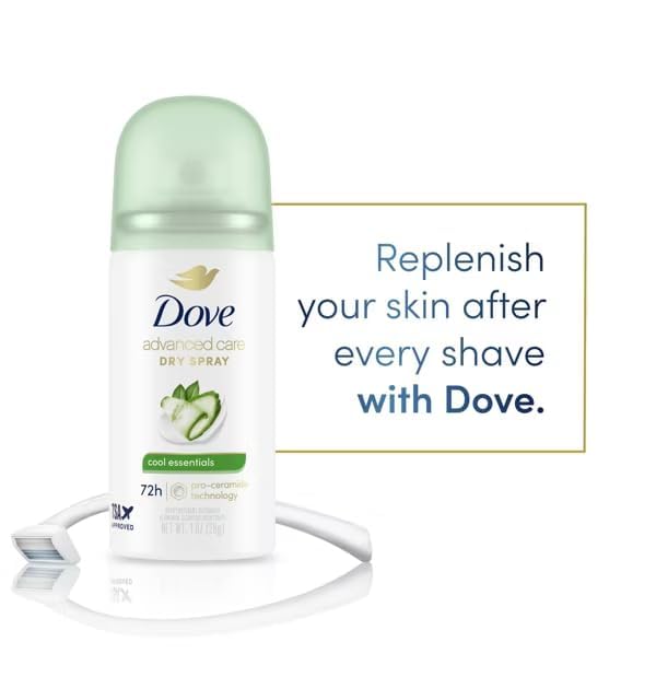 Dove Advanced Care Cool Essentials Antiperspirant & Deodorant Dry Spray - (72-Hour Sweat & Odor Protection Cool Fresh Scent with Pear and Cucumber Beauty and Personal Care Dove