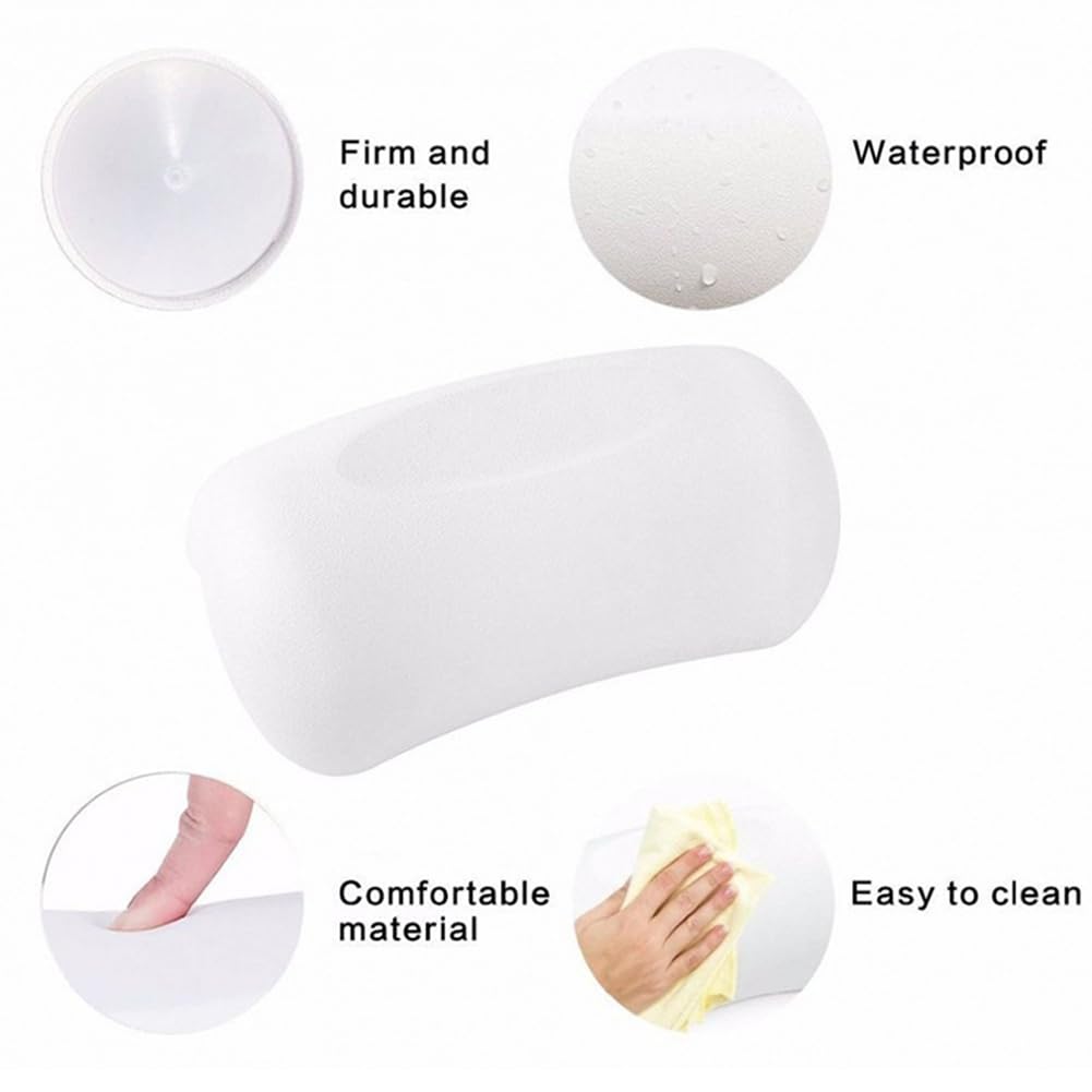 Yaregelun SPA Bath Pillow Non-Slip Bathtub Headrest Soft Waterproof Bath with Suction Cups Bath Neck Cushion Black Beauty and Personal Care Yaregelun