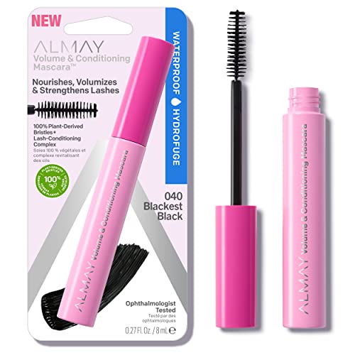 Almay Volume & Conditioning Mascara, Hydrating All Day Wear, 40 Blackest Black Waterproof, 0.27 fl oz Beauty & Personal Care Almay