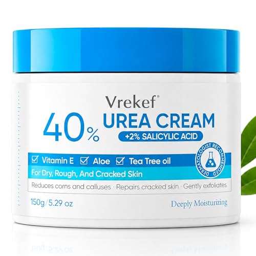 VREKEF Urea Cream 40 Percent with 2% Salicylic Acid, Urea Cream 40 Percent for Feet Maximum Strength, Foot & Hand Cream for Dry Cracked Heels, Callus Beauty and Personal Care VREKEF Default Title