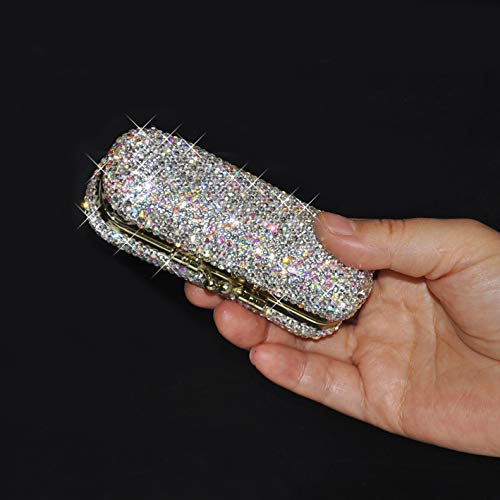 Bestbling Bling Rhinestone Crystal Lipstick Case Holder Organizer bag Cosmetic Storage for Women's Lipstick Jewelry Kit (Silver) Beauty & Personal Care Bestbling