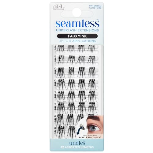 Ardell Seamless Underlash Extensions Refill - Faux Mink Undies, Customizable Individual Lash Clusters, Natural Looking Lashes, DIY Cluster Eyelash