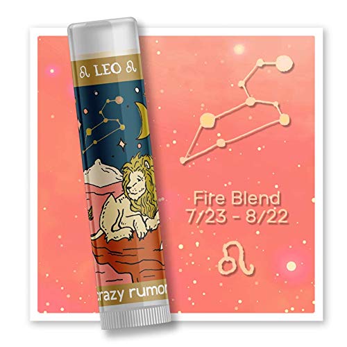 Crazy Rumors Leo Zodiac All Natural, Plant Based Lip Balm to Moisturize and Nourish your Lips - Fire Blend (Sweet Orange, Fresh Berry, Aromatic Spice) Beauty and Personal Care Crazy Rumors