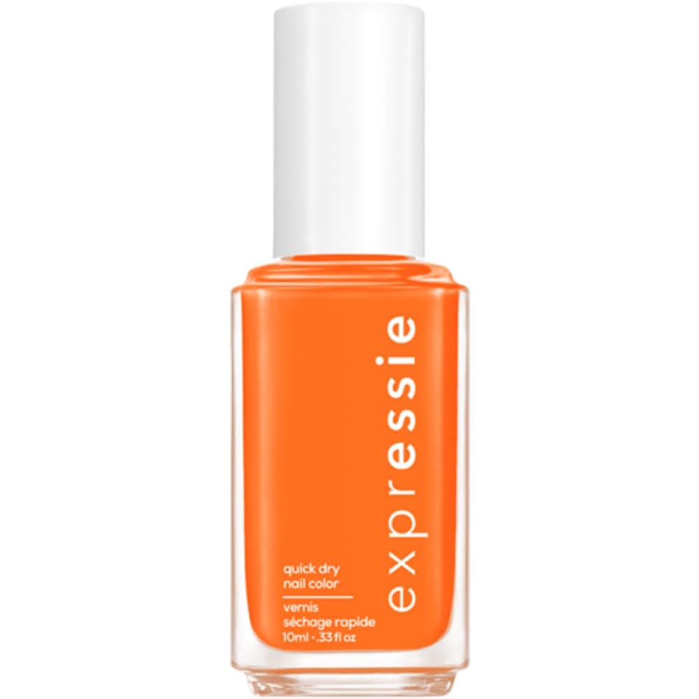 essie Expressie Nail Polish, Quick-Dry Electric Orange Nail Polish, Vegan, Bearer Of Rad News, 0.33 fl oz