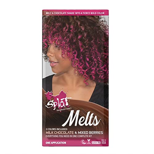 SPLAT MELTS COMPLETE KIT WITH BLEACH AND 2 SEMI-PERMANENT HAIR COLORS (Mixed Berries & Milk Chocolate) Beauty & Personal Care Splat