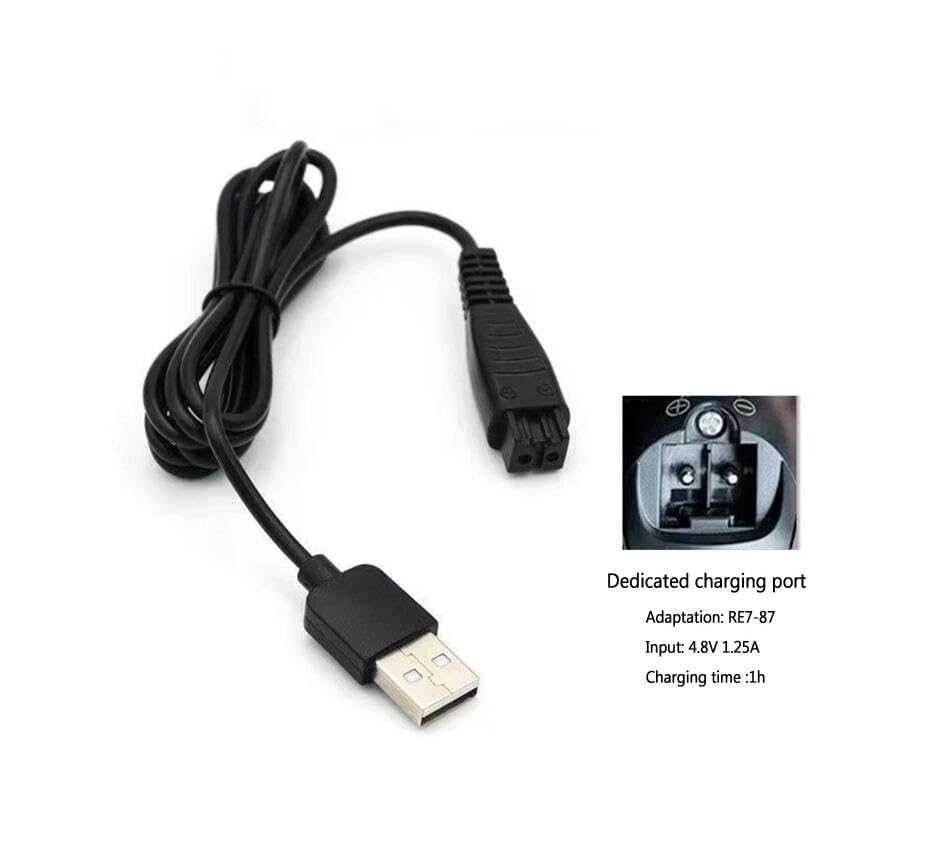 4.8V 1.25A USB Charger for Panasonic Shaver RE7-87 RE7-59 ES-RT30 ES-RT40 ES-GA20 ES2065 ES2067 W7657 Electric Shaver USB Plug Charging Razor Charger Beauty and Personal Care Tuchaolan