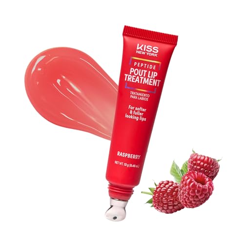 KISS NEW YORK Peptide Lip Treatment, Hydrating & Non-Sticky Tinted Plumping Balm, Shea Butter, Castor Oil & Squalane Reduces Look of Fine Lines Beauty and Personal Care Kiss