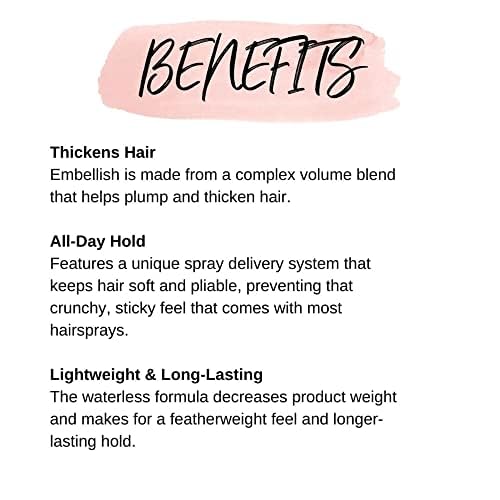 CALISTA Embellish Finishing Spray | Strong Hold Finishing & Styling Hairspray | Shiny & Soft Finish | Frizz Protection & Weather Control | All Hair Beauty & Personal Care calista