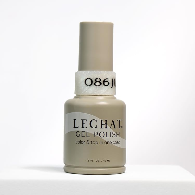 LECHAT Gel Polish - June Bug, Color and Top in One Coat, Shiny Long-Wear, Shimmery White Gel Polish