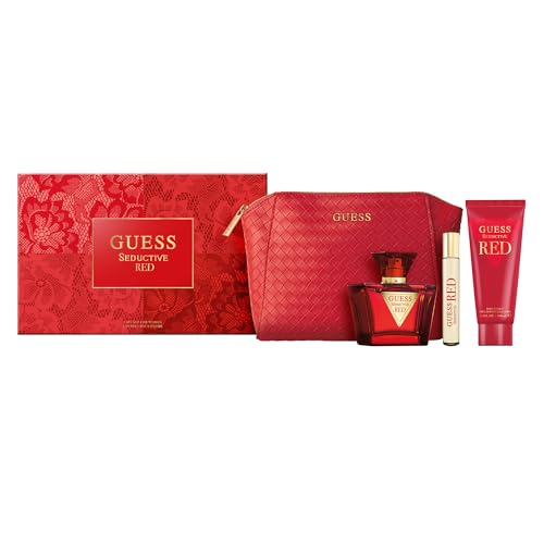Guess Seductive Red Women/Femme Eau de Toilette 4 Piece Gift Set - Perfume Spray 2.5 Fl. Oz. Travel Spray 0.5 Fl. Oz., Body Lotion 3.4 Fl. Oz Beauty & Personal Care GUESS