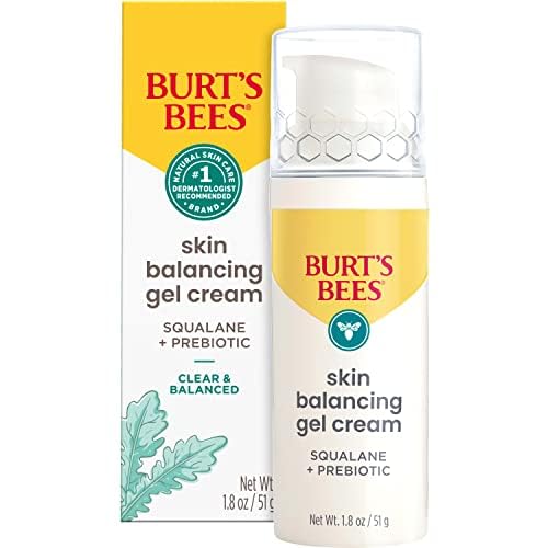 Burt's Bees Clear and Balanced Skin Balancing Gel Cream With Squalane and Prebiotic, Gel Moisturizer for Breakout-Prone Skin, 99 Percent Natural Beauty & Personal Care Burt's Bees