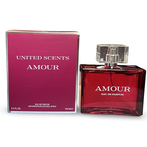 United Scents AMOUR Eau de Parfum, Women's Fragrance with Black Currant, Mandarin Orange, Bergamot Notes, Red Glass Bottle, 3.4 Fl Oz Beauty & Personal Care United Scents