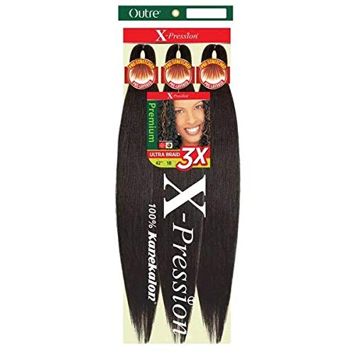 OUTRE SYNTHETIC PRE STRETCHED ULTRA BRAID - XPRESSION 3X 52” (Color:2 Dark Brown, Pack of 4)