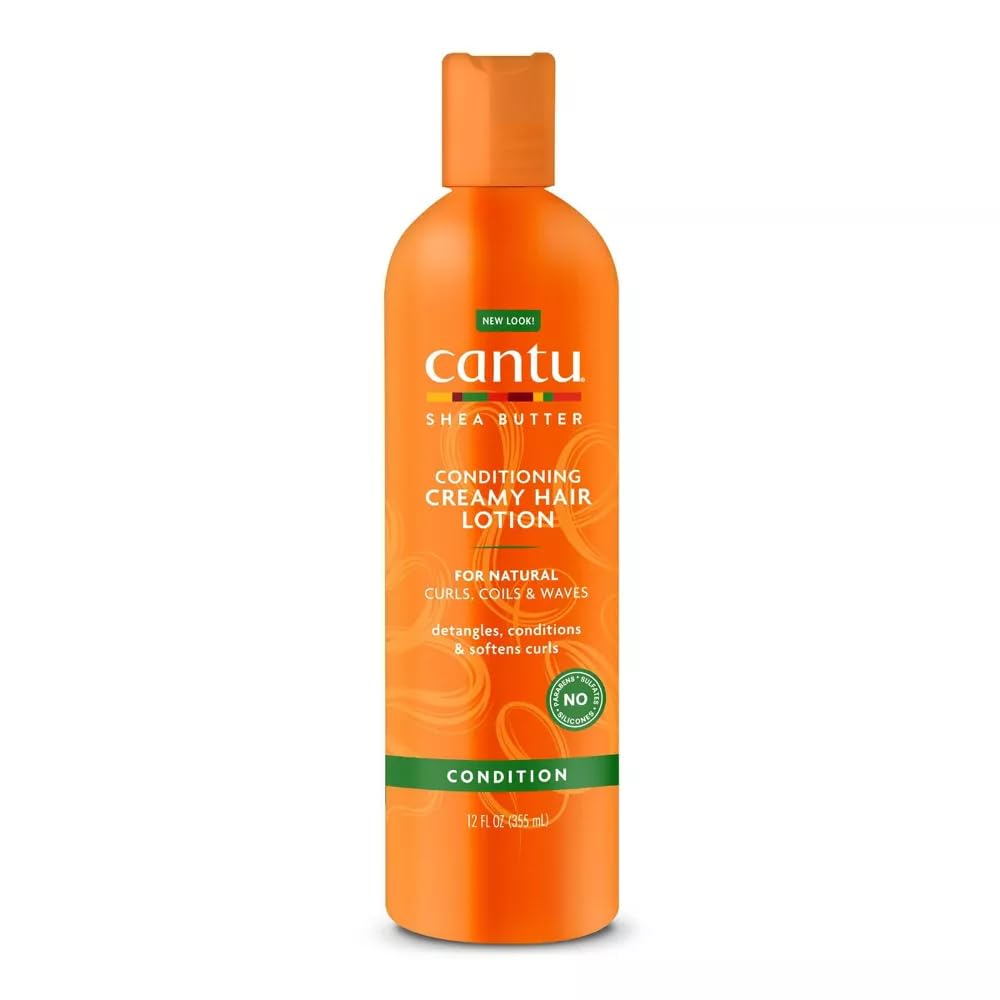 Cantu Shea Butter for Natural Hair Conditioning Creamy Hair Lotion, 12 Ounce (Pack Of 4)
