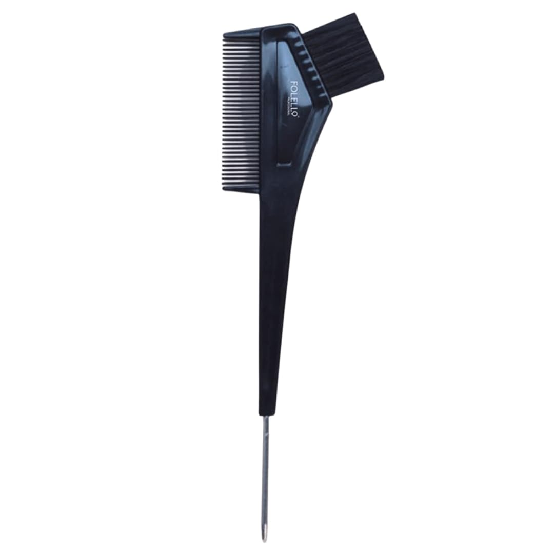 FOLELLO - Pin Tail Hair Coloring Brush with Comb | Hair Dye and Bleach Applicator with Synthetic Bristles and Metal Tail | 23x5cm Beauty & Personal Care FOLELLO
