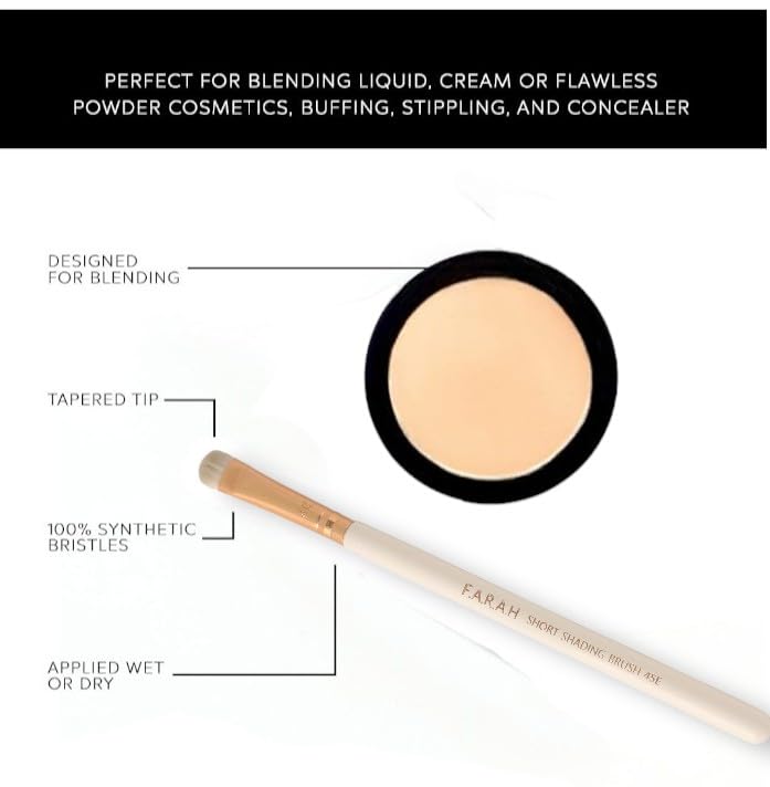 F.A.R.A.H Premium Short Shading Brush 45E (White) Beauty & Personal Care F.A.R.A.H