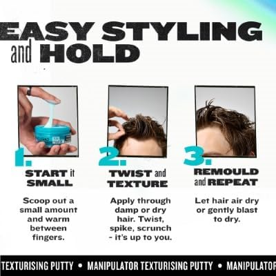 TIGI Bed Head Manipulator Hair Putty 3-Pack - Firm Hold Paste, Hair Styling Products for Women and Men, Frizz Control, Anti-Humidity, Tropical Fruit Beauty & Personal Care TIGI