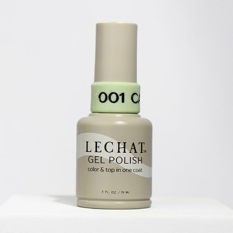 LECHAT Gel Polish - Cactus, Color and Top in One Coat, Shiny Long-Wear, Lime Green Gel Polish