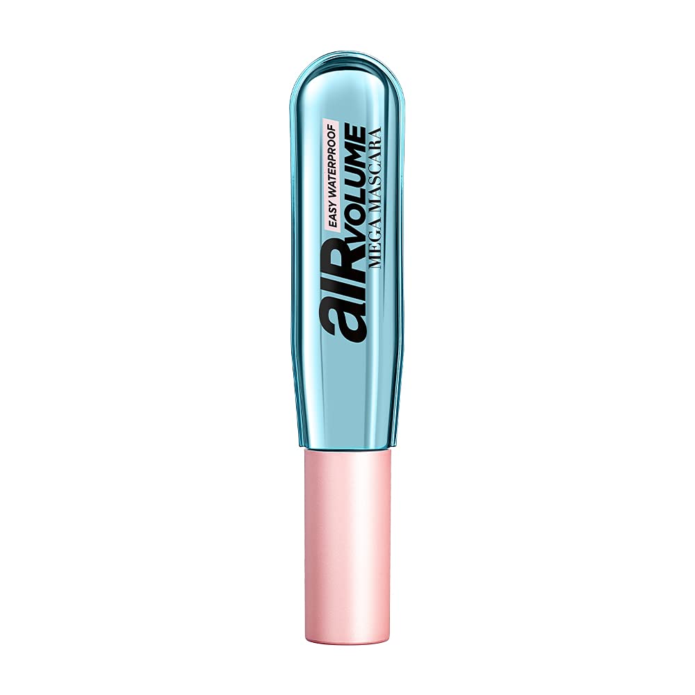 L’Oréal Paris Makeup Air Volume Mega Mascara, Lightweight & Long-lasting Volumizing Mascara for Voluminous Eyelashes, Waterproof Black, 0.3 Fl Oz