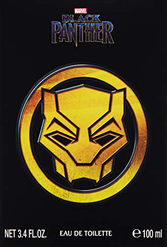 Marvel Black Panther, Fragrance, For Men, Eau De Toilette, EDT, 3.4oz, 100ml, Cologne, Spray, Made in Spain, By Air Val International, Black and Gold Beauty & Personal Care Marvel