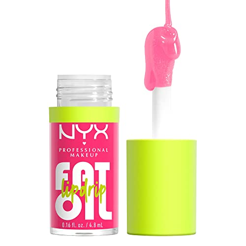 NYX PROFESSIONAL MAKEUP Fat Oil Lip Drip, Moisturizing Lip Oil Gloss, Vegan Tinted Formula, Up to 12 HR Hydration - Missed Call (Sheer Pink) Beauty & Personal Care NYX PROFESSIONAL MAKEUP