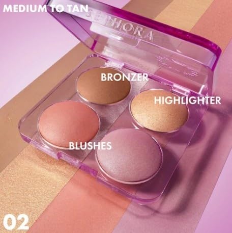 SEPHORA COLLECTION Colorful Face Bronzer, Blush & Highlighter Palette - 02 Medium to Tan -