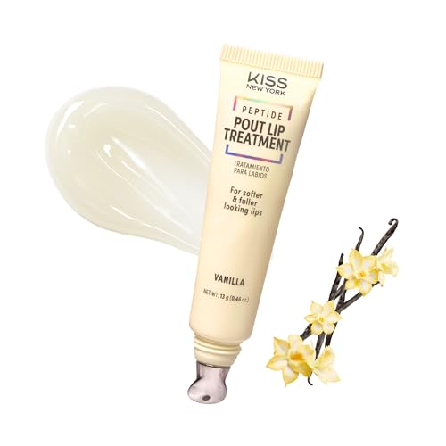 KISS NEW YORK Peptide Lip Treatment, Hydrating & Non-Sticky Tinted Plumping Balm, Shea Butter, Castor Oil & Squalane Reduces Look of Fine Lines Beauty and Personal Care Kiss