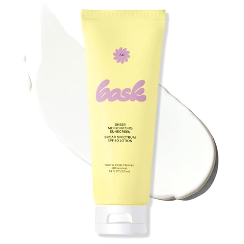 Bask SPF 50 Sheer Moisturizing Sunscreen Lotion - Broad Spectrum UVA/UVB Protection, Dermatologist Recommended, Hydrating, Lightweight & Non-Greasy Beauty & Personal Care Bask