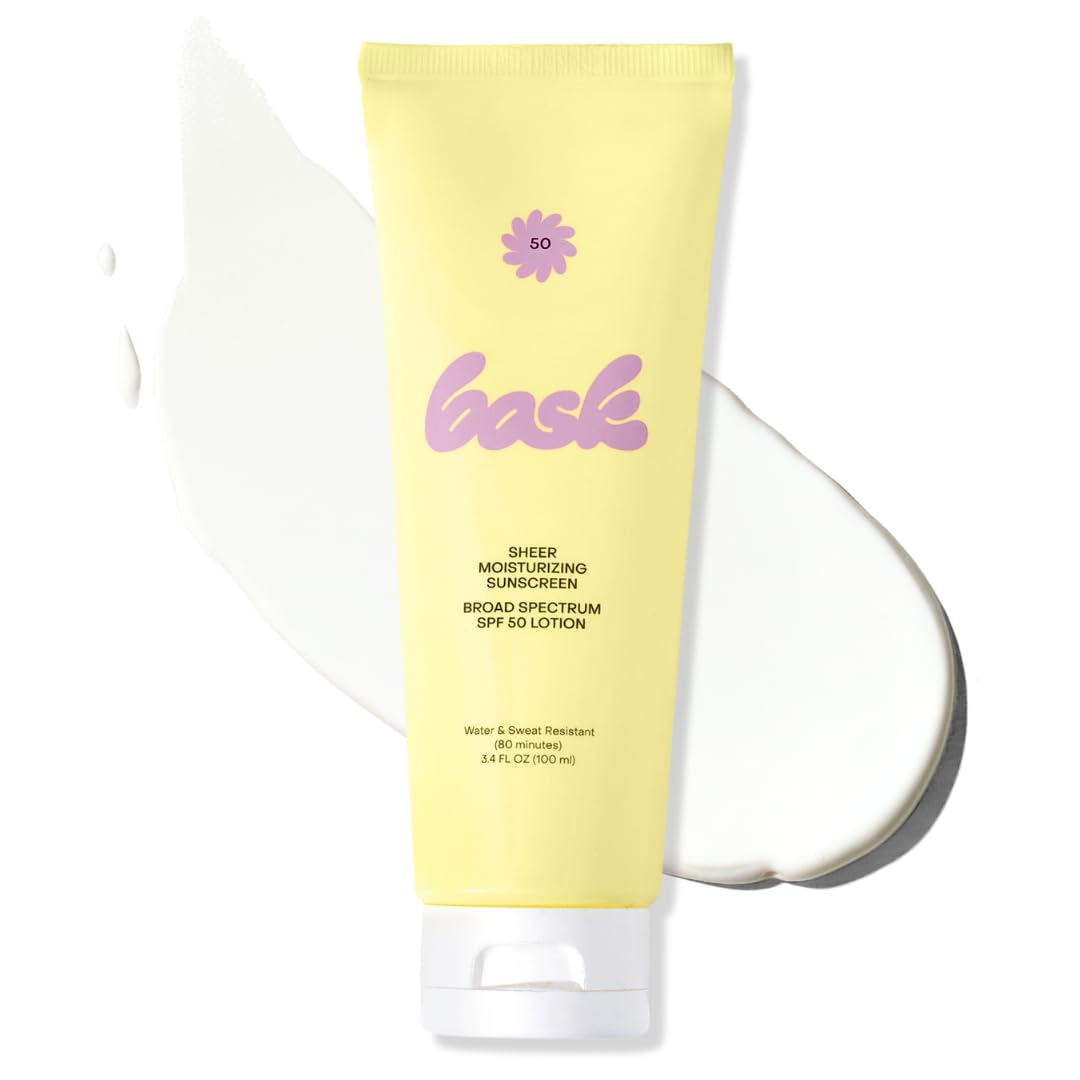 Bask SPF 50 Sheer Moisturizing Sunscreen Lotion - Broad Spectrum UVA/UVB Protection, Dermatologist Recommended, Hydrating, Lightweight & Non-Greasy Beauty & Personal Care Bask