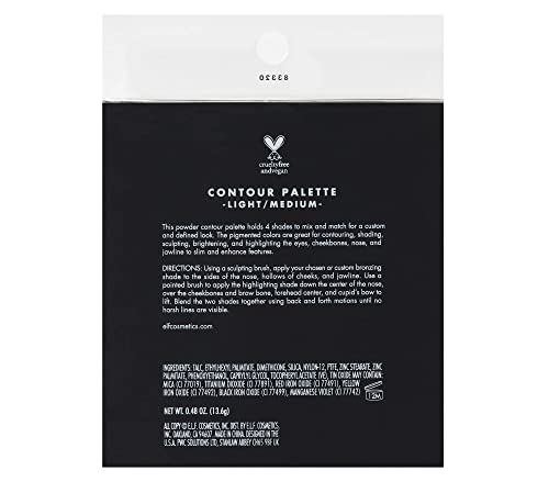 e.l.f. Contour Palette, Customizable, Easy to Apply, Sculpts, Brightens, Dark/Deep, Infused with Vitamin E, All-Day Wear, 0.56 Oz, 4 Shades Beauty & Personal Care e.l.f.