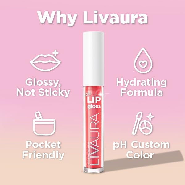 LIVAURA Tinted Lip Gloss for Women, pH Activated Hydrating, Moisturizing, Shiny Lipgloss, Non Sticky LipGloss, Glossy Lip Tint, Lip Shine, Smooth Lip Beauty & Personal Care LIVAURA