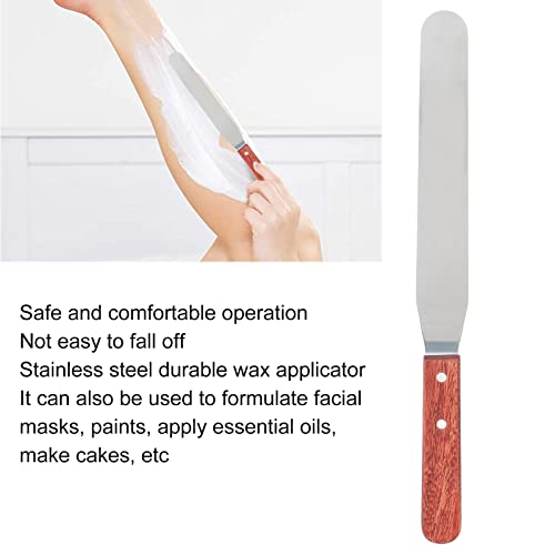 Non-Stick Wax Spatulas, Metal Wax Spatulas, Straight Stainless Steel Body Waxing Stick with Wooden Handle for Hair Removal Beauty and Personal Care Sonew