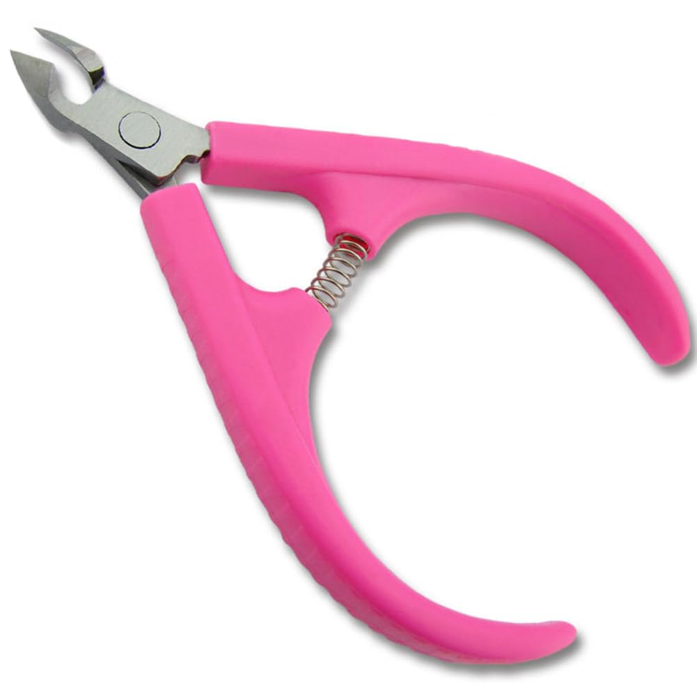 AKOAK Stainless Steel Cuticle Cutter, Plastic Handle, Sharp Blade, for Nail Care, Pedicure, Manicure Tools (Pink) Beauty and Personal Care AKOAK