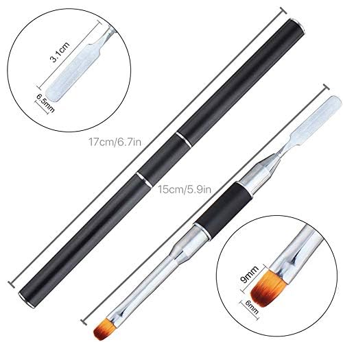 PayPie Dual-Ended Polygel Brush & Picker Brush tool, 2 in 1 Stainless Steel Designs Polygel Nail Brushes Gel Nail Tool for PolyGel Gel Acrylic Nails Beauty & Personal Care PayPie