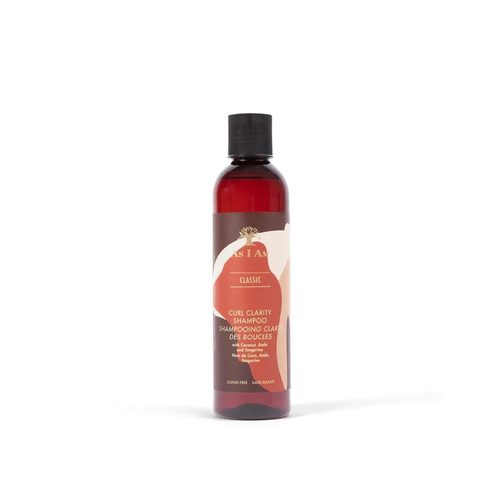 As I Am Curl Clarity Shampoo - 8 ounce - with Coconut, Amla & Tangerine - Gently Cleanses Curly Hair - Vegan & Cruelty Free - Sulphate Free - Parabens