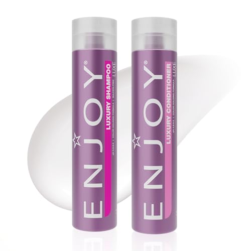 Enjoy Luxury Shampoo & Conditioner- Eliminates Frizz Cleansing Moisturizing Smoothing - Sulfate Free For Thick Coarse or Curly Hair (10.1 Fl Oz) Beauty & Personal Care Enjoy