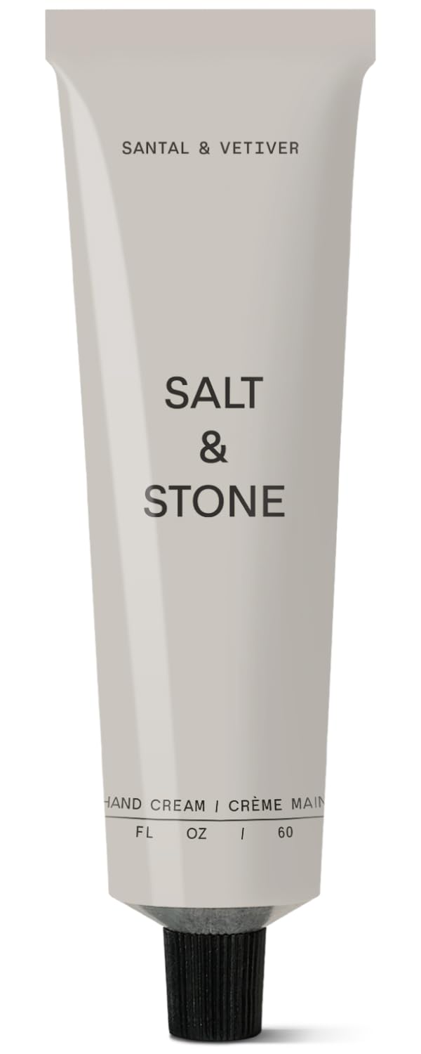 Salt & Stone Hand Cream for Women & Men | Santal & Vetiver | Hydrates, Nourishes & Softens Skin | Restores Dry Cracked Hands | Fast-Absorbing | Beauty & Personal Care Salt & Stone