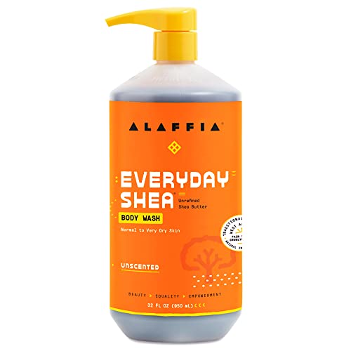 Alaffia EveryDay Shea Body Wash, Naturally Moisturizing Cleanser for All Skin Types with Fair Trade Shea Butter, Neem & Coconut Oil, Unscented, 32 fl Beauty & Personal Care Alaffia