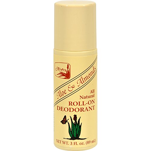 All Natural Roll-On Deodorant Aloe & Almonds 3 fl Ounce (89 ml) Liquid Beauty and Personal Care Alvera