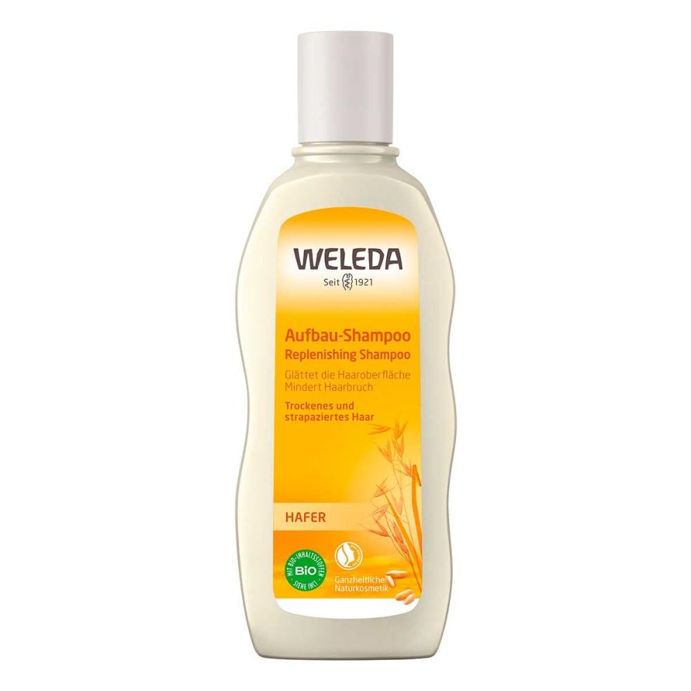 WELEDA - Shampooing Régénérant à l'Avoine - Soin Cheveux Secs et Abîmés - Flacon de 190 ml
