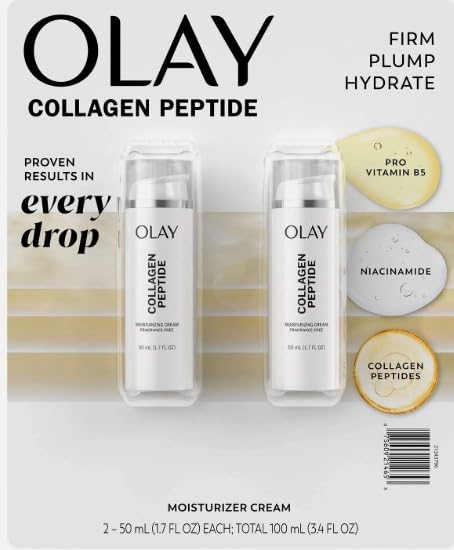 Olay Collagen Peptide Firming Plumping Facial Moisture Cream, 1.7 floz, 2pk Beauty & Personal Care Olay