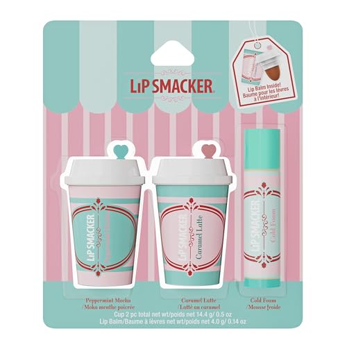 Lip Smacker Holiday Café Balm Trio, Moisturizing Lip Balm Set with Festive Flavors, Collectible Frappe Cup Design, Perfect Holiday Gift for Kids & Lip Beauty and Personal Care Lip Smacker