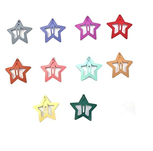 Duehut HLLMX 20 PCS Barrettes For Girls, Women, Toddlers Kids Colorful Hair Barrette Cute Lovely Metal Hair Snap Clips Fashion Stars Barrettes Beauty & Personal Care Duehut