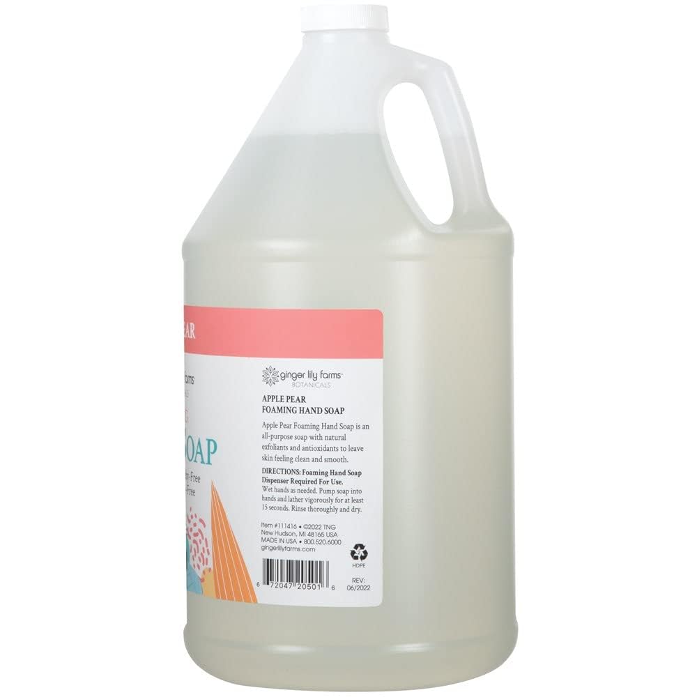 Ginger Lily Farms Botanicals All-Purpose Foaming Hand Soap Refill, 100% Vegan & Cruelty-Free, Apple Pear Scent, 1 Gallon (Pack of 4) Beauty & Personal Care Ginger Lily Farms