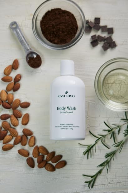 Eva + Avo Rosemary Scented Body Wash, Natural Ingredient Daily Cleanser for All Skin Types, Gentle Shower Body Wash for Women & Men, 12 Fl Oz (Pack Beauty & Personal Care Eva + Avo