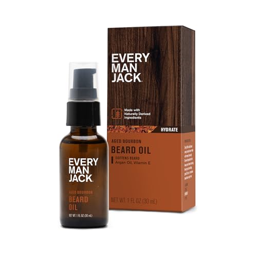 Every Man Jack Men's Beard Oil - Aged Bourbon Fragrance - Deeply Moisturizes and Softens Your Beard and Adds a Natural Shine - Naturally Derived Beauty and Personal Care Every Man Jack Default Title