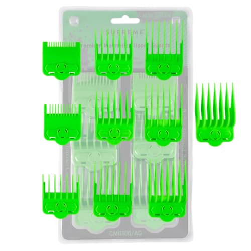 Supreme Trimmer Magnetic Guide Combs for Clippers - CMG100 Hair Clipper Guards, 10 Cutting Lengths - Acid Green Beauty and Personal Care Supreme Trimmer