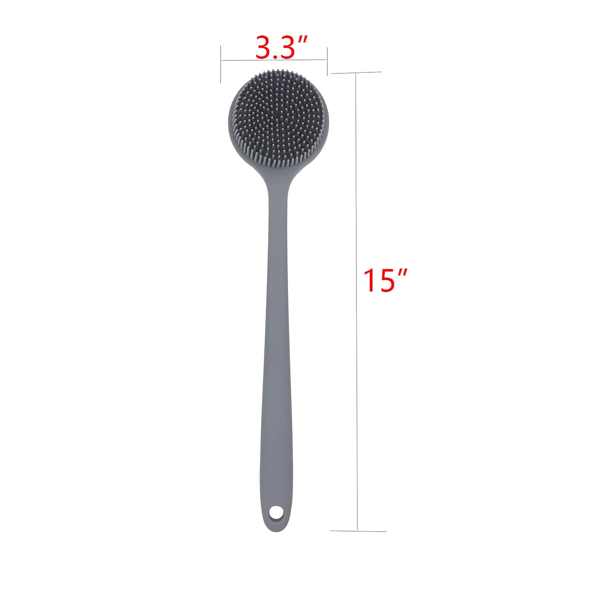 DNC Silicone Back Scrubber for Shower Bath Body Brush with Long Handle (Gray) Beauty & Personal Care DNC