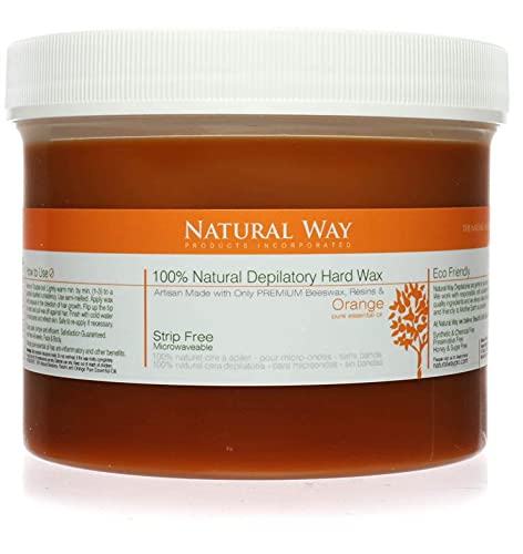 Natural Way Hard Wax: Face & Body Waxing - Orange Microwaveable Wax - 24oz Beauty and Personal Care Natural Way